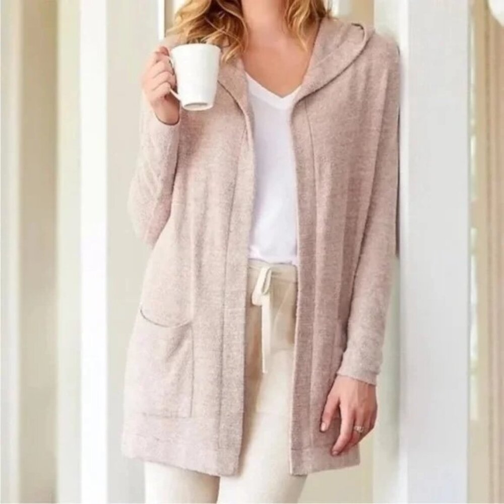 Barefoot Dreams | CozyChic Lite Resort Cardi Hooded Cardigan Long Sleeve Sweater